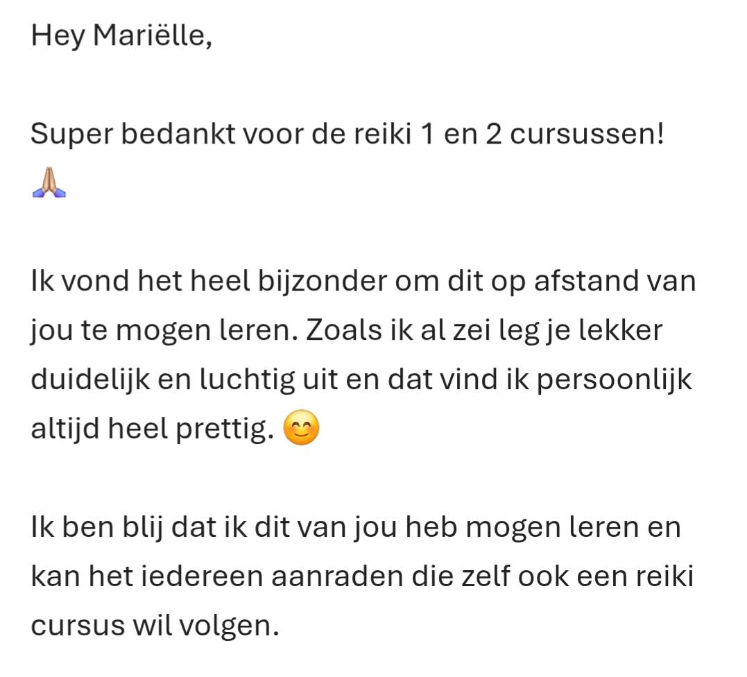 Reiki cursus marielle